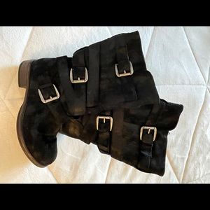 Maurices 6 buckle boots black